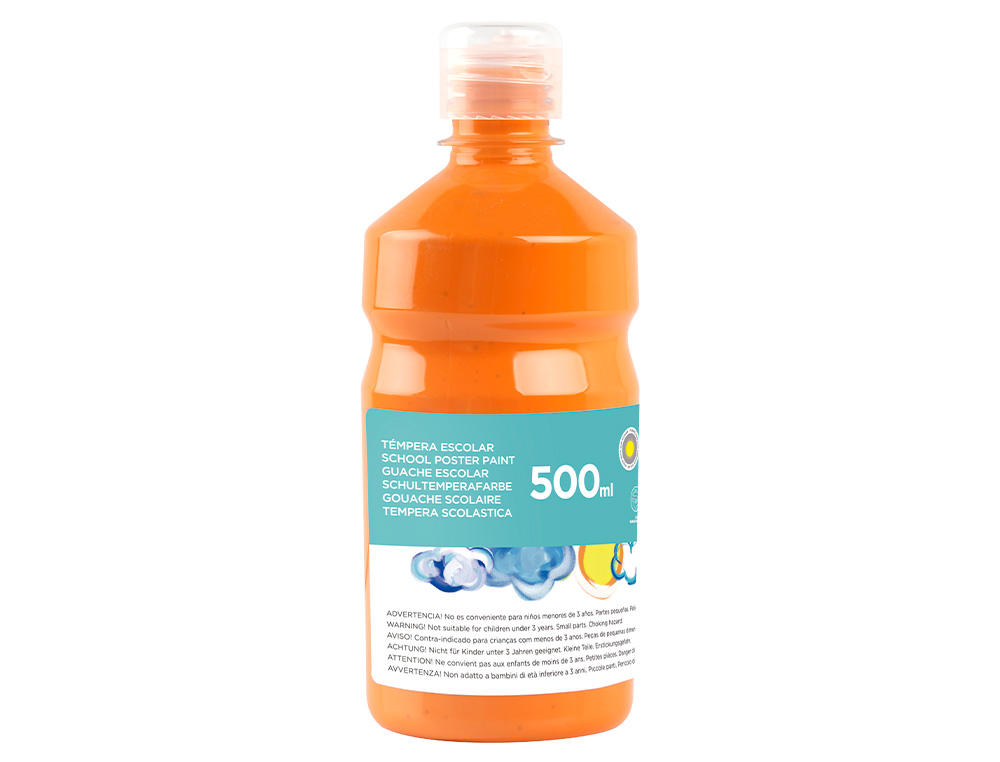 Tempera liquida liderpapel escolar 500 ml naranja