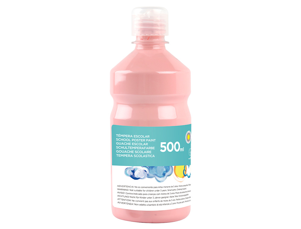 Tempera liquida liderpapel escolar 500 ml rosa