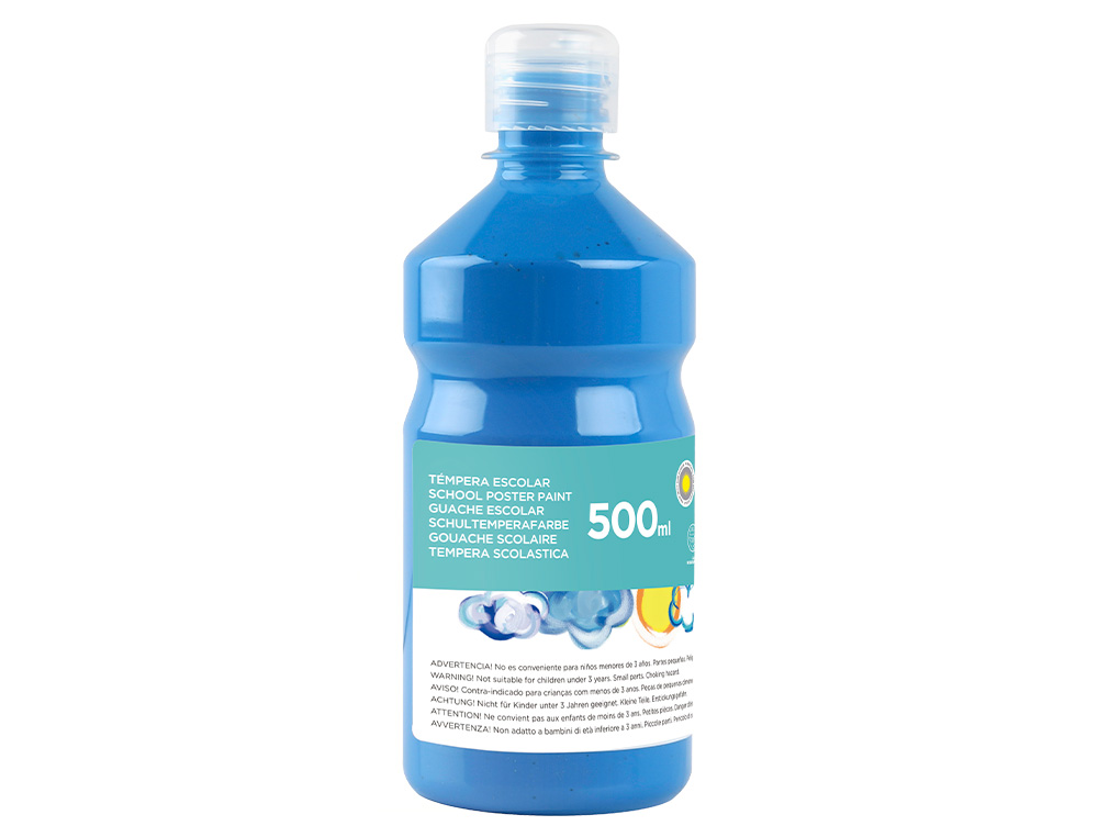 Tempera liquida liderpapel escolar 500 ml azul