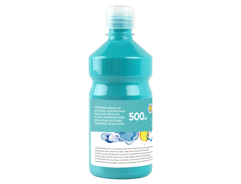 Tempera liquida liderpapel escolar 500 ml turquesa