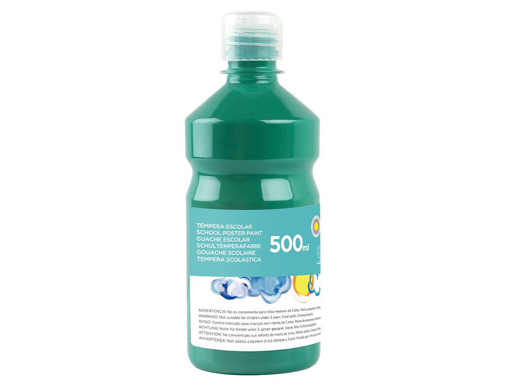 Tempera liquida liderpapel escolar 500 ml verde oscuro