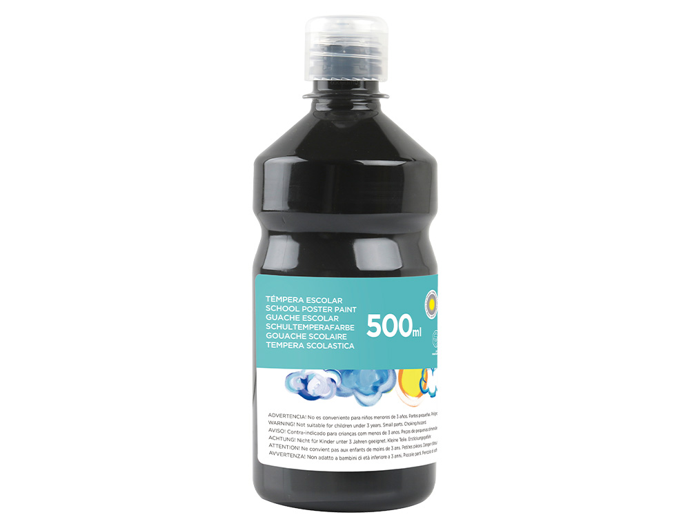 Tempera liquida liderpapel escolar 500 ml negro