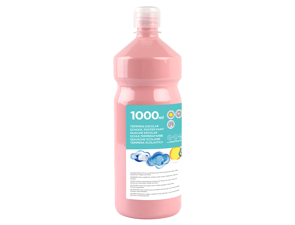 Tempera liquida liderpapel escolar 1000 ml rosa