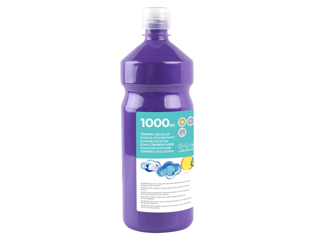 Tempera liquida liderpapel escolar 1000 ml violeta