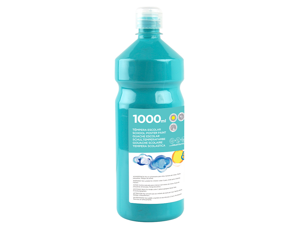 Tempera liquida liderpapel escolar 1000 ml turquesa