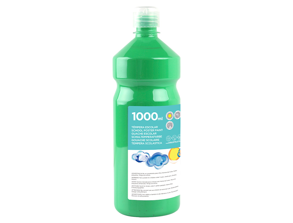 Tempera liquida liderpapel escolar 1000 ml verde