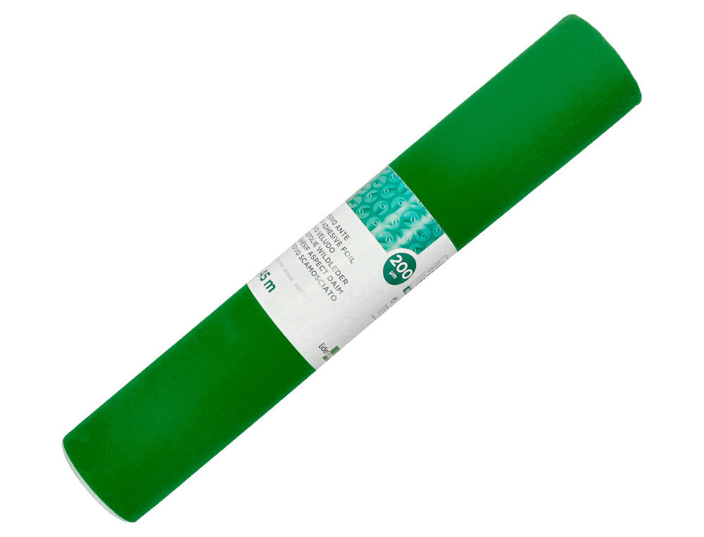 ROLLO ADHESIVO LIDERPAPEL UNICOLOR VERDE BRILLO ROLLO DE 0,45 X 20 MT