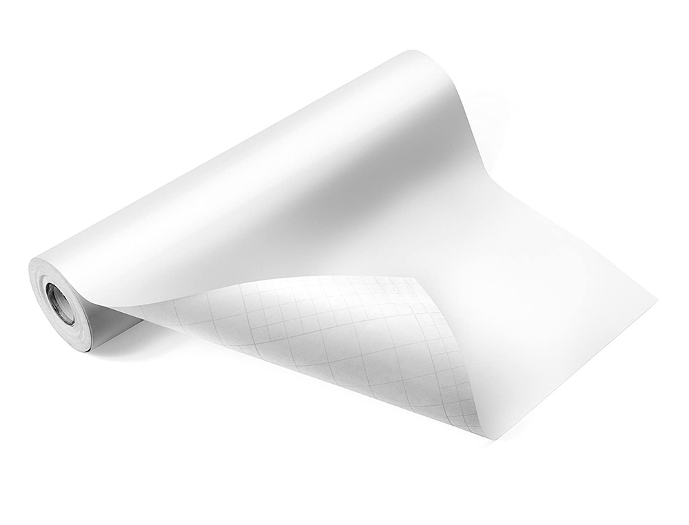 Rollo adhesivo liderpapel unicolor blanco brillo rollo de 0,45 x 20 mt