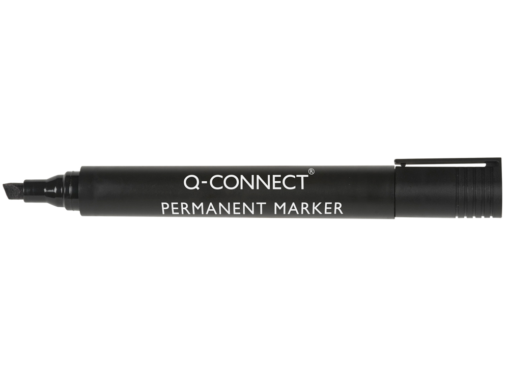 Rotulador q-connect marcador permanente negro punta biselada 5.0 mm