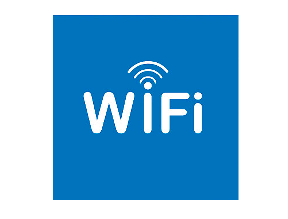 Etiqueta adhesiva apli de señalizacion simbolo wifi 114x114 mm