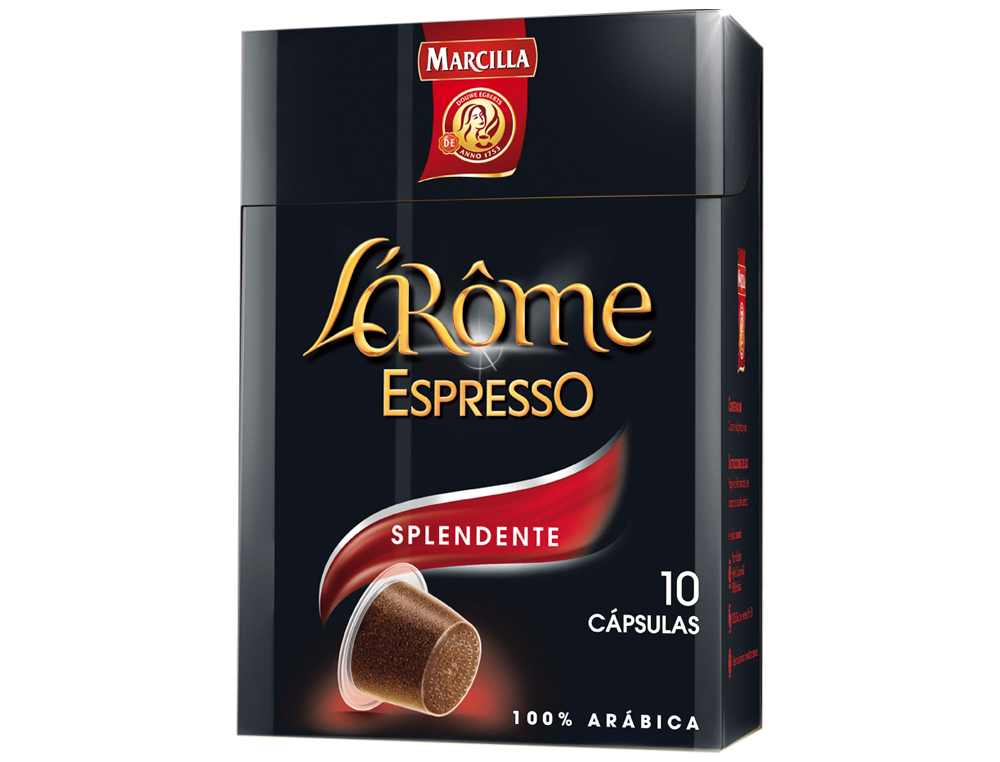 Cafe marcilla l arome espresso splendente fuerza 7 caja de 10unidades compatible con nespresso