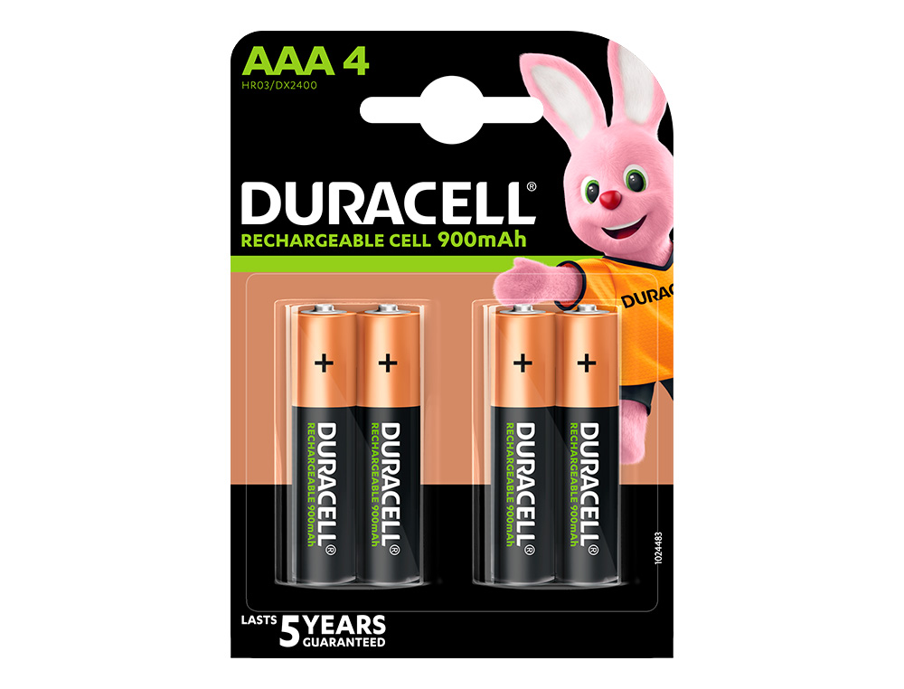 Papereria Consumibles Menorca - Can Migue  PILA DURACELL RECARGABLE  STAYCHARGED AAA 900 MAH BLISTER DE 4 UNIDADES