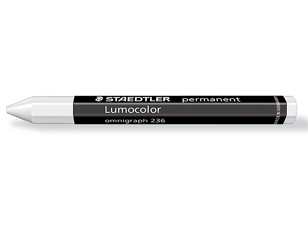 Cera staedtler para marcar blanco lumocolor permanente omnigraph 236 caja de 12 unidades