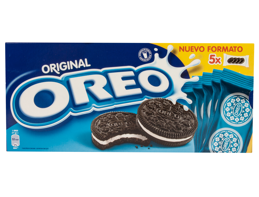 Galleta oreo original caja de 5 paquetes de 4 unidades 220 gr