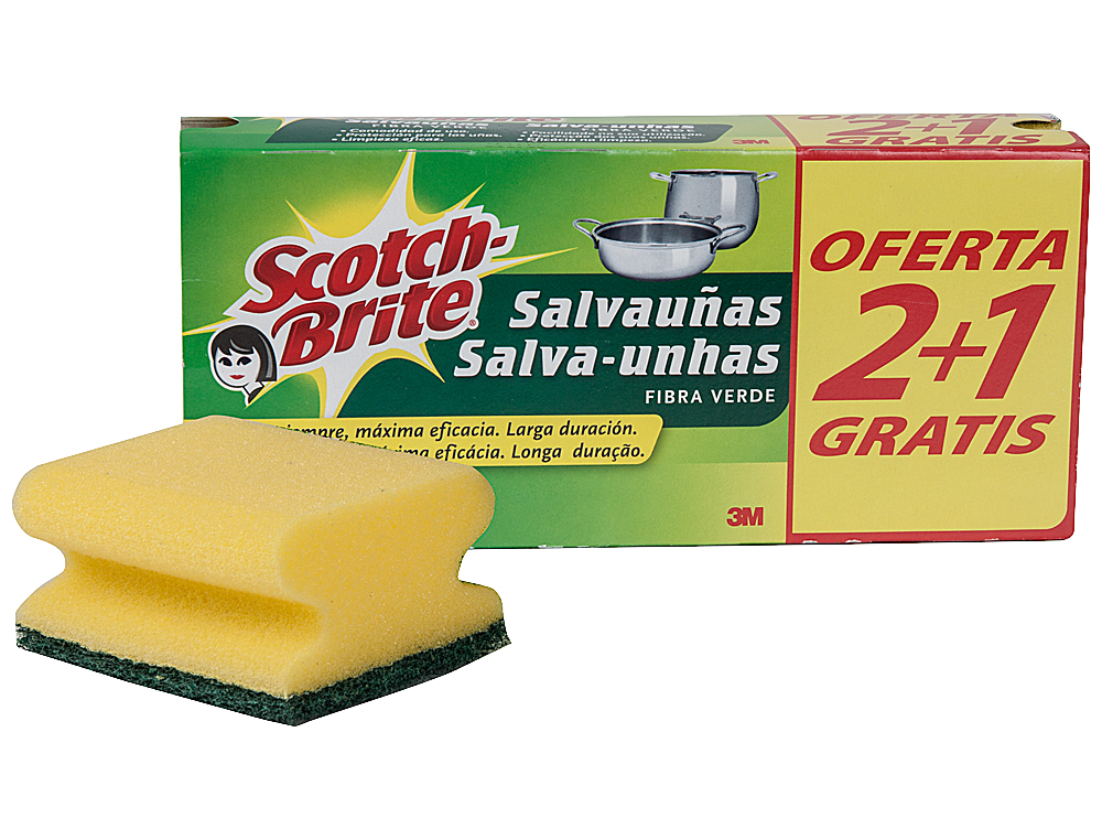 SISTEMAT | ESTROPAJO SALVAUÑAS SCOTCH BRITE FIBRA VERDE PAQUETE