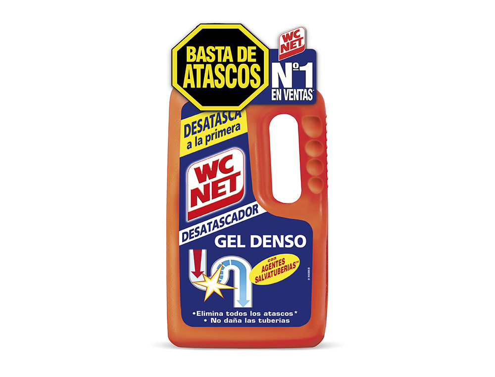 Desatascador tuberías gel con lejía Kidel 1 l.