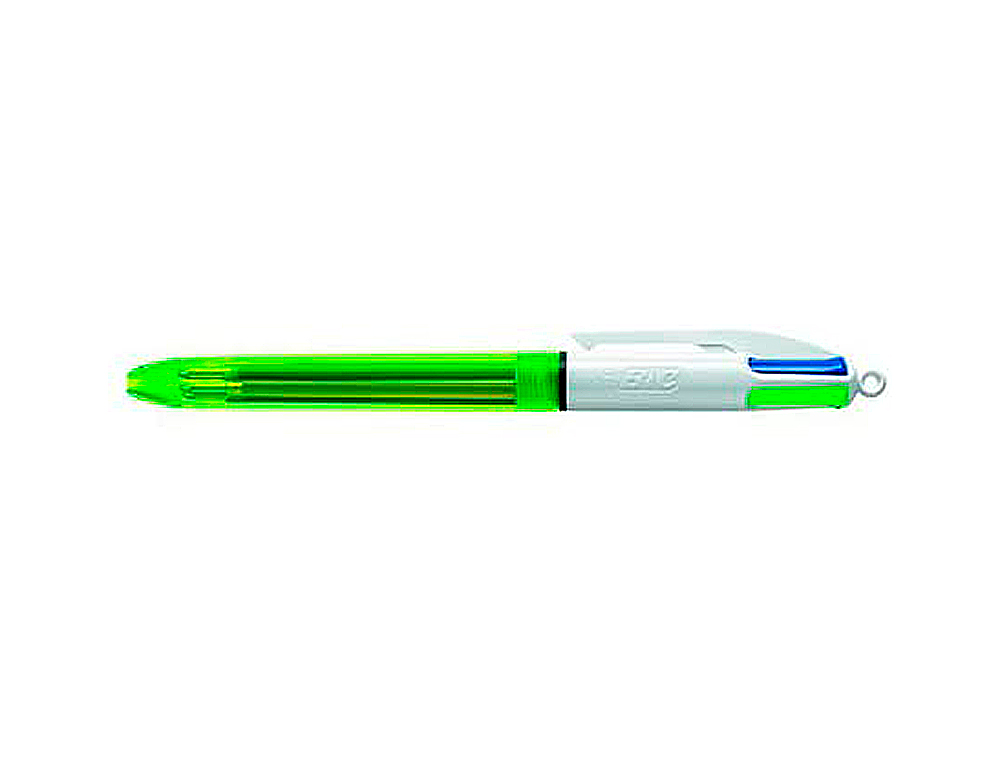 Boligrafo bic cuatro colores azul / negro / rojo / amarillo fluor punta media 1 mm