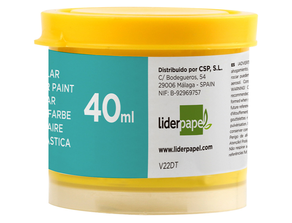 Tempera liderpapel escolar 40 ml amarillo