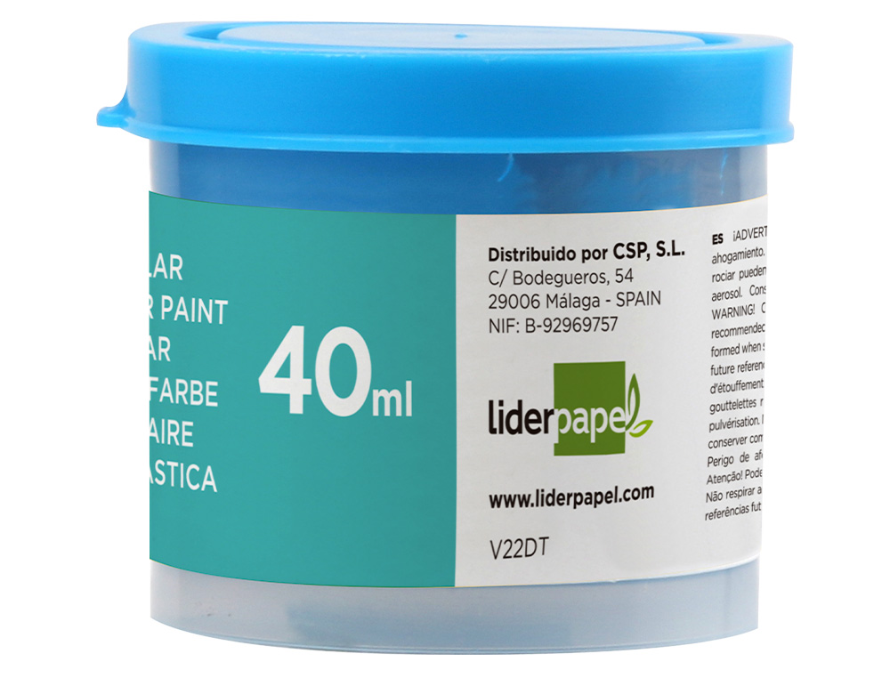 Tempera liderpapel escolar 40 ml azul cian