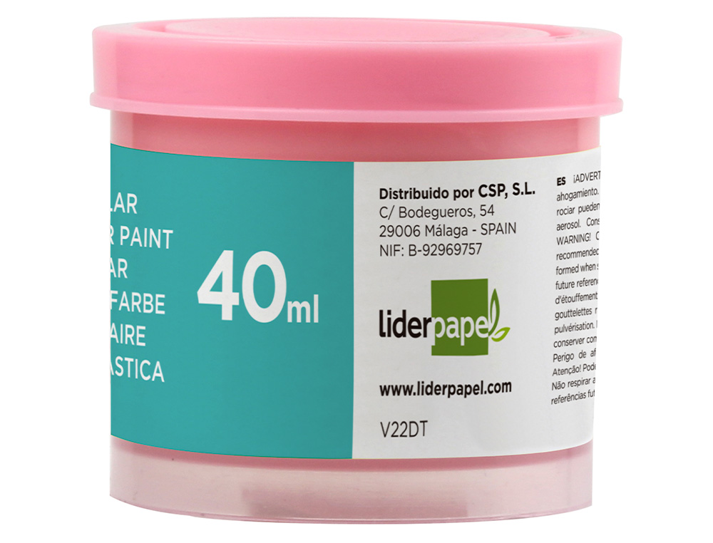 Tempera liderpapel escolar 40 ml rosa