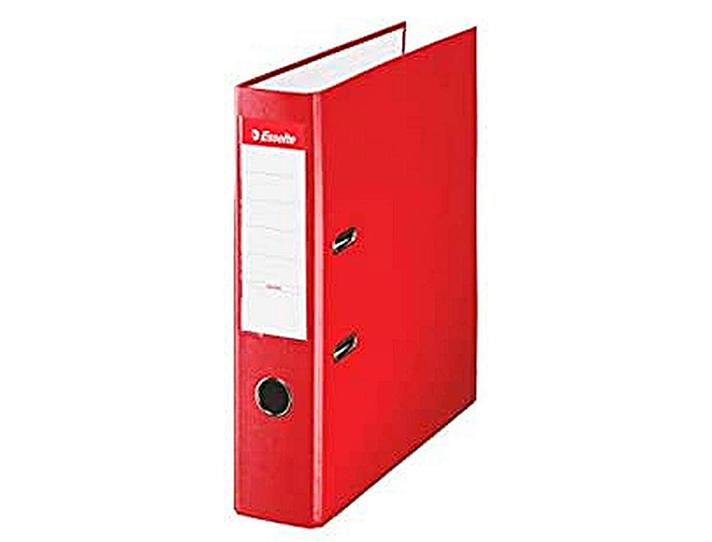 Archivador de palanca esselte carton forrado pvc folio lomo de 75 mm con rado rojo