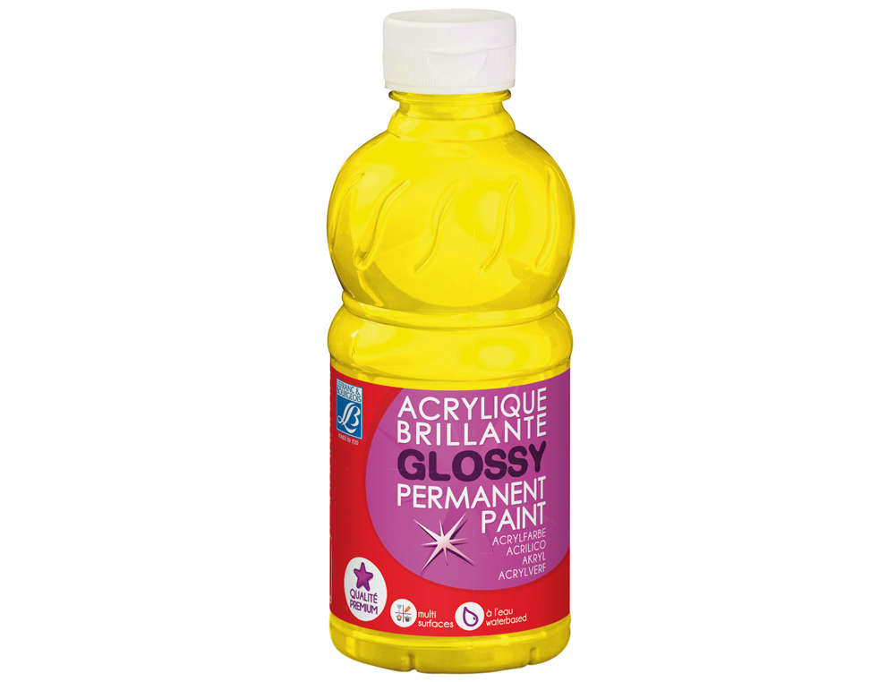 Pintura acrilica l&b brillo amarillo primario bote de 250 ml