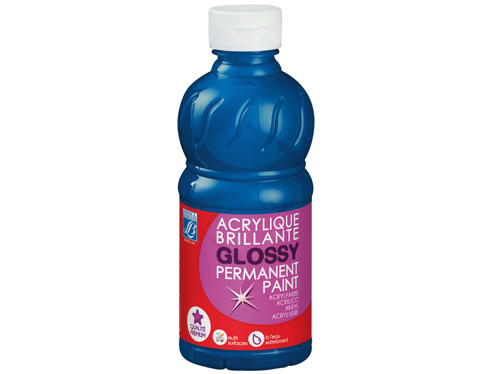 Pintura acrilica l&b brillo azul primario bote de 250 ml