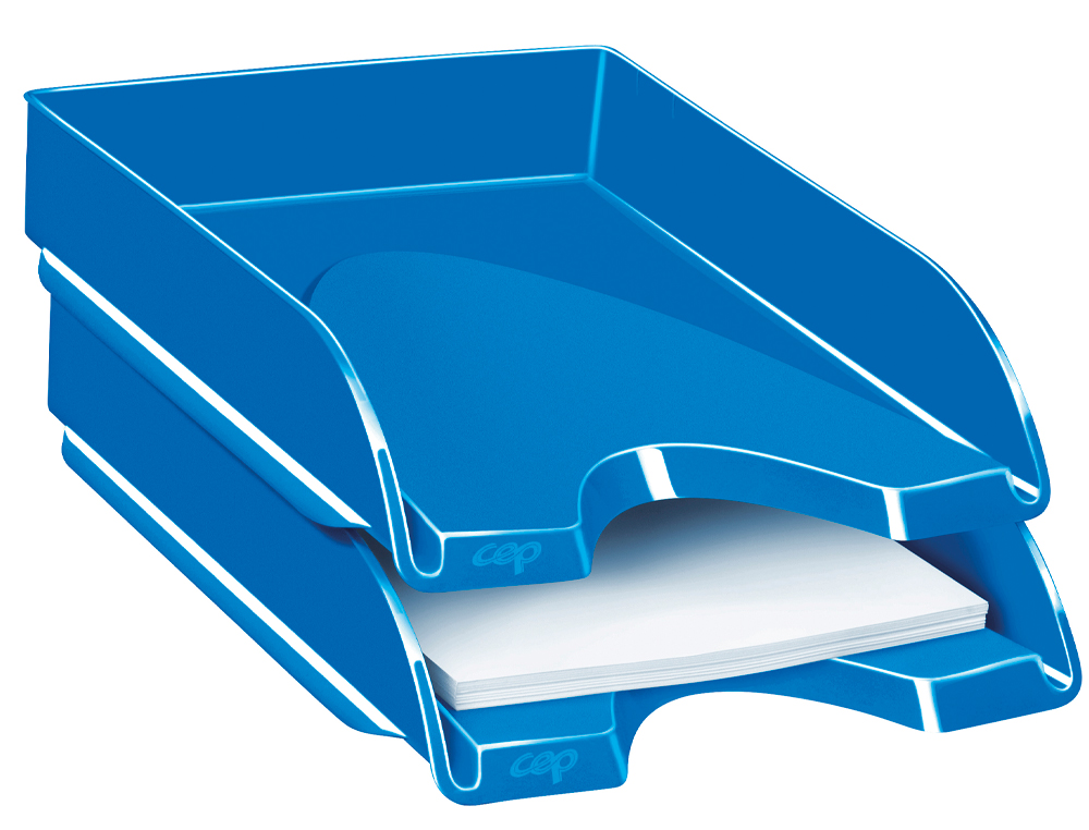 Bandeja sobremesa cep plastico azul 257x348x66 mm