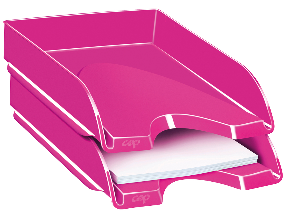 Bandeja sobremesa cep plastico rosa 257x348x66 mm