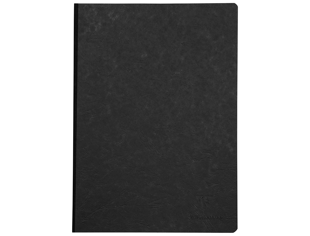 Libreta age-bag tapa cartulina lomo cosido liso 96 hojas color negro 148x210 mm