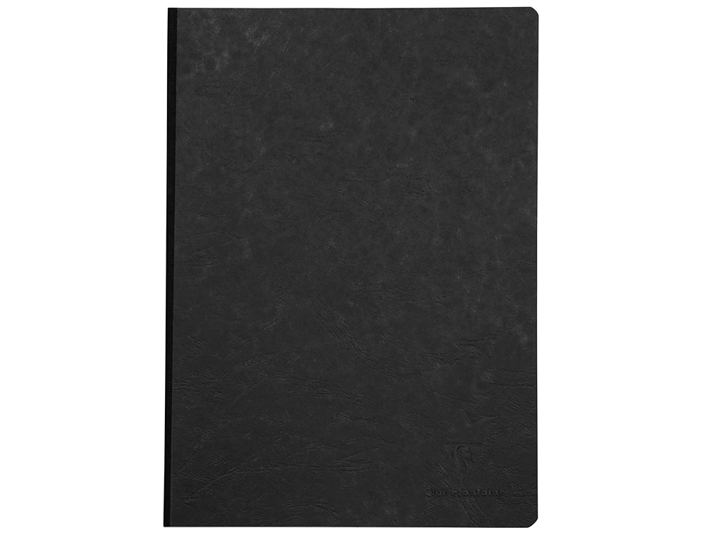 Libreta age-bag tapa cartulina lomo cosido liso 96 hojas color negro 148x210 mm