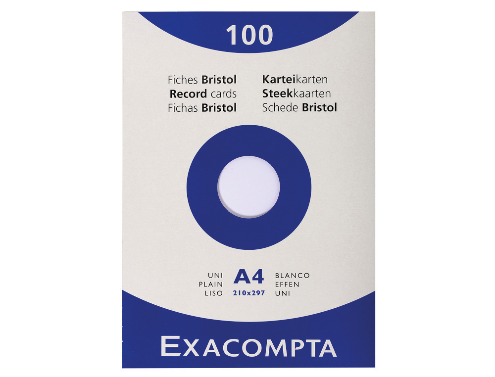 CARTULINA EXACOMPTA DIN A4 BLANCA 205 GR PAQUETE DE 100 UNIDADES