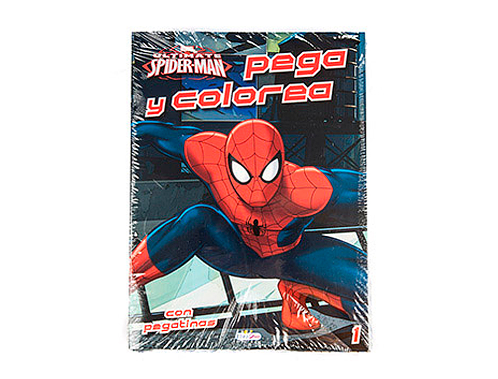 Cuaderno de colorear spiderman pegacolor con pegatinas 12 paginas 210x280 mm
