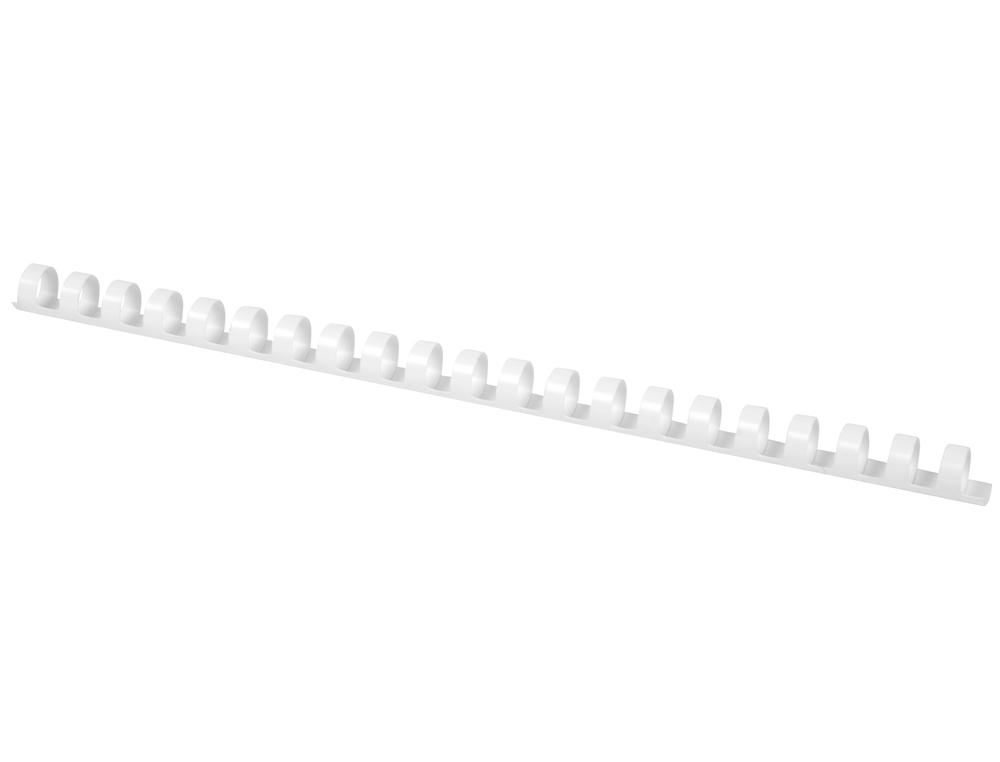 Canutillo q-connect redondo 14 mm plastico blanco capacidad 130 hojas caja de 100 unidades