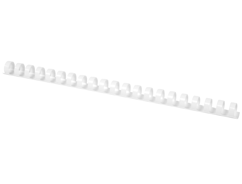 Canutillo q-connect redondo 16 mm plastico blanco capacidad 145 hojas caja de 50 unidades