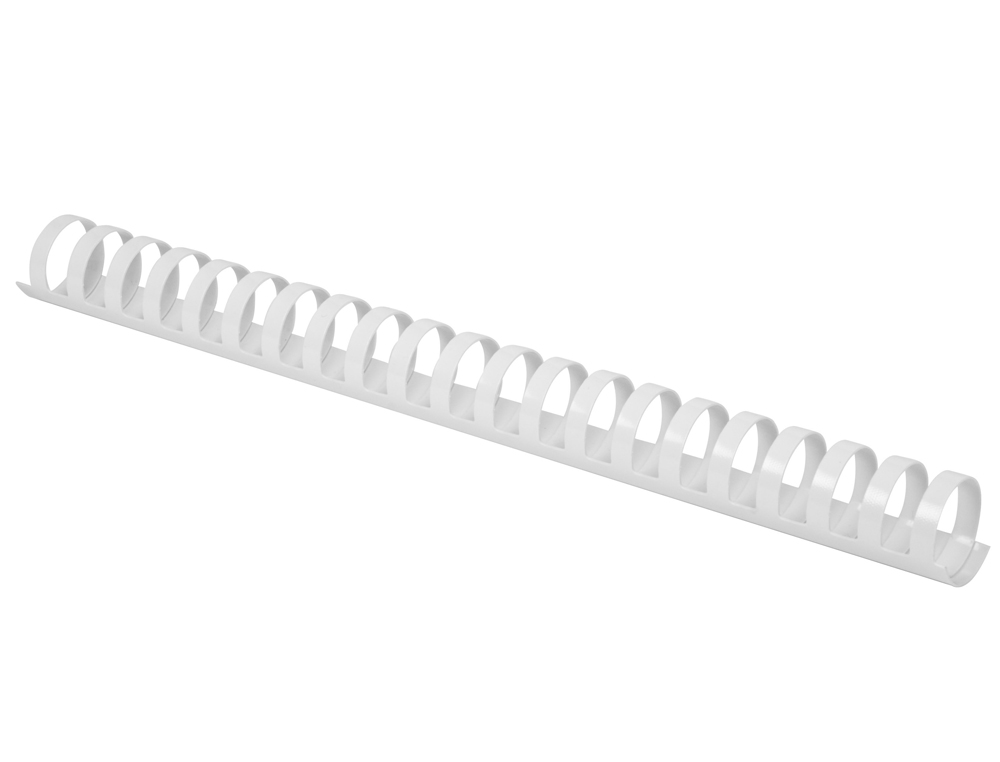 Canutillo q-connect redondo 25 mm plastico blanco capacidad 225 hojas caja de 50 unidades