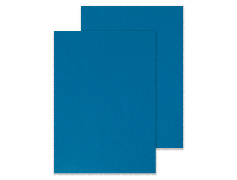 TAPA DE ENCUADERNACION Q-CONNECT CARTON DIN A4 AZUL SIMIL PIEL 250 GR CAJA DE 100 UNIDADES