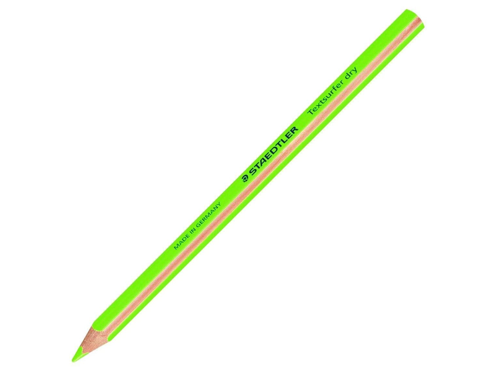 Lapices fluorescente staedtler triangular top star verde caja de 12 unidades