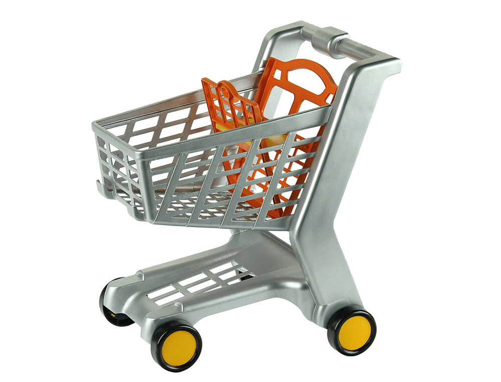 Carrito de compras theo klein con ruedas gris 42x46x35 cm