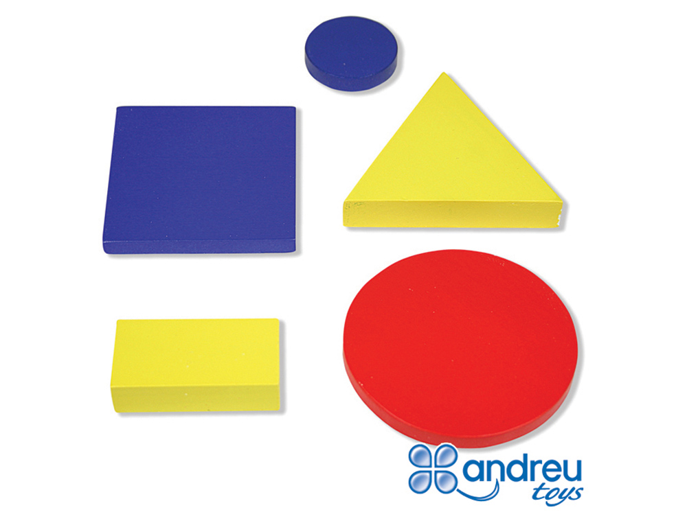 Juego andreutoys figuras geometricas madera 48 piezas 24,5x15x8 cm