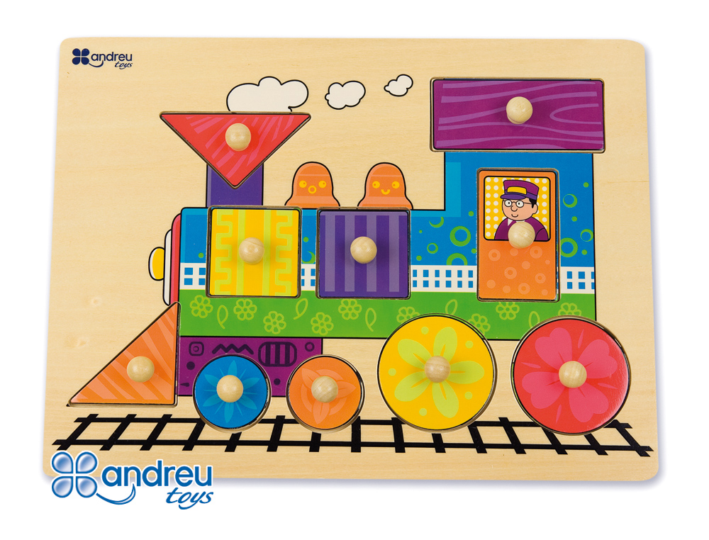 Puzle andreutoys madera tren 10 piezas