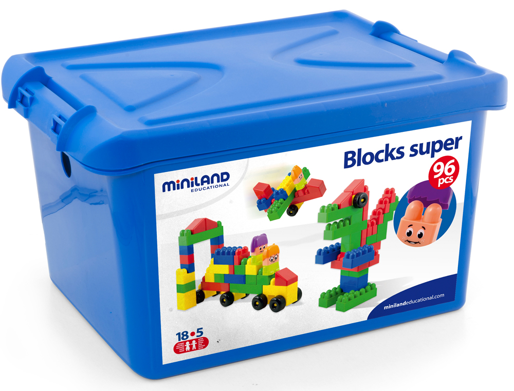 Juego miniland super blocks 96 piezas