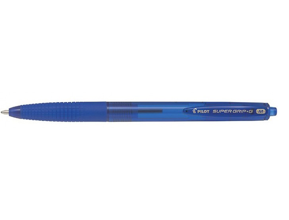 Boligrafo pilot super grip g azul retractil sujecion de caucho tinta base de aceite