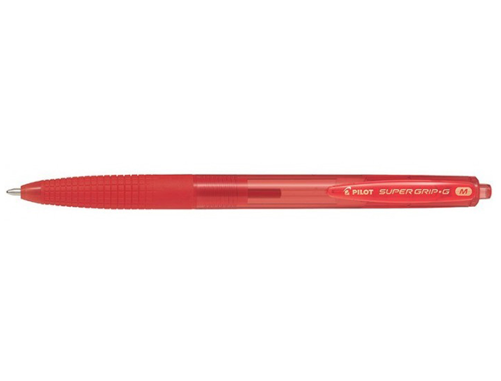 Boligrafo pilot super grip g rojo retractil sujecion de caucho tinta base de aceite