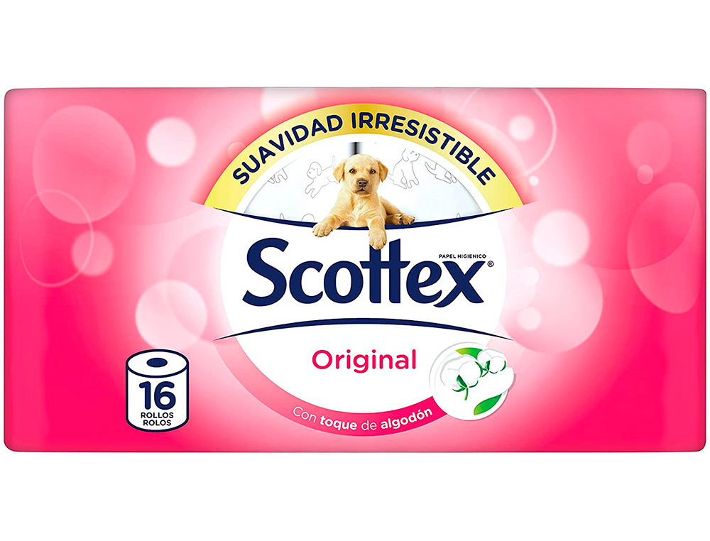 PAPEL HIGIENICO SCOTTEX ORIGINAL PACK 12+4 ROLOS