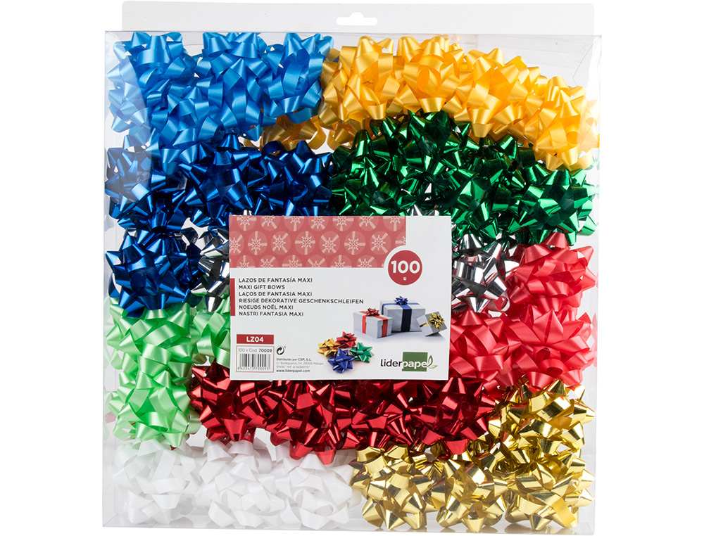 LAZOS LIDERPAPEL FANTASIA MAXI METALIZADOS COLORES SURTIDOS