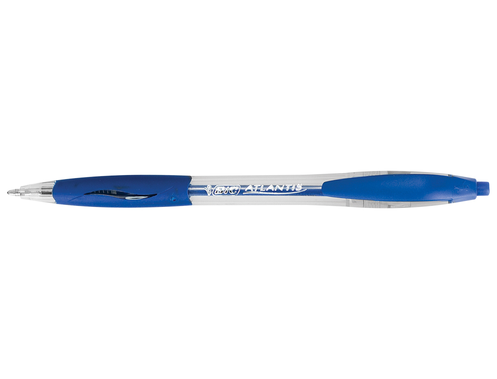 Boligrafo bic atlantis azul retractil tinta aceite punta de 1 mm