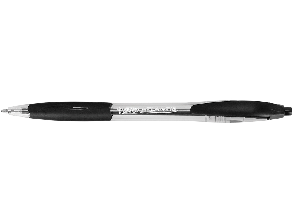 Boligrafo bic atlantis negro retractil tinta aceite punta de 1 mm