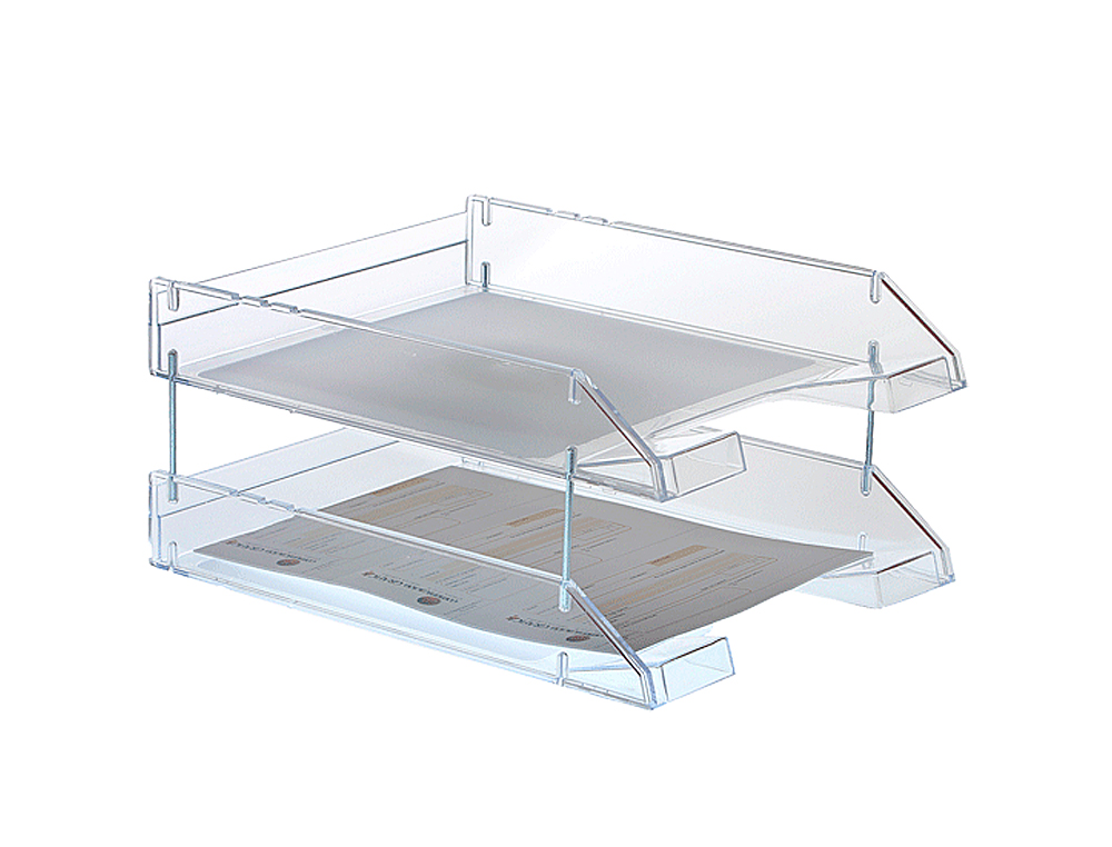 Bandeja sobremesa archivo 2000 plastico transparente cristal 340x260x60 mm