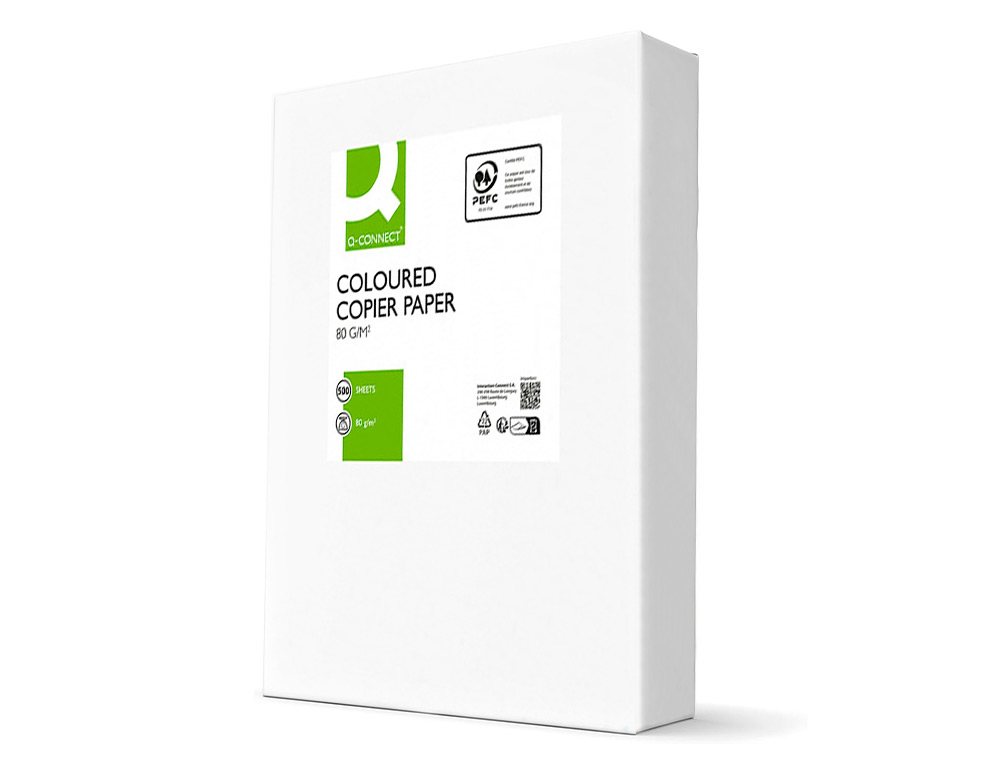 PAPEL DE COR Q-CONNECT DIN A4 80 GR LARANJA NEON EMBALAGEM DE 500 FOLHAS